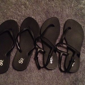 Flip flops and sandals both