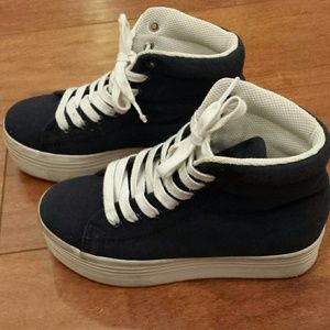Jeffrey Campbell  Canvas High Top Sneakers