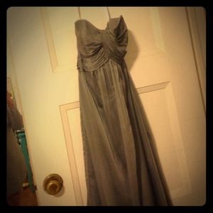 Never worn gray formal Belsoie Bridesmaid Dress