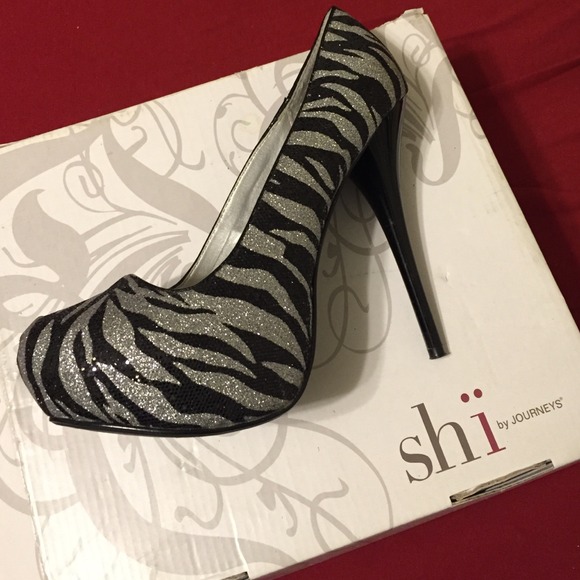 Zebra Black and Silver heels