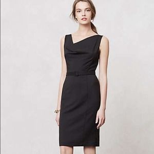 Anthropologie Cowl Neck Black Pencil Dress - NWT