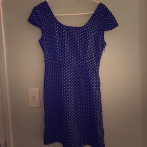 Navy Printed Bow Dress