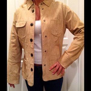 💯% Leather tan jacket