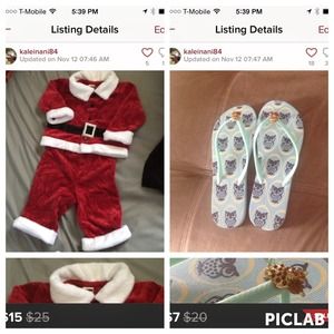 Santa suit & owl flip flops bundle