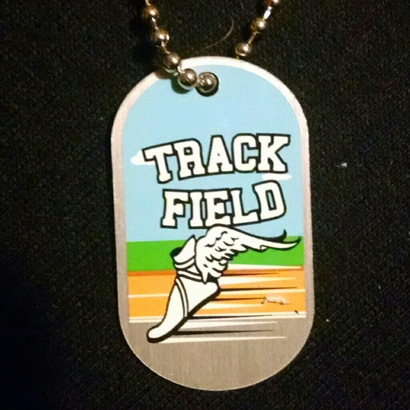 Track and Field Religious Dog Tag Necklace