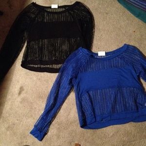 Black and Blue mesh tops