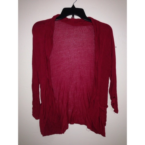 Papaya: red cardigan