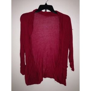Papaya: red cardigan