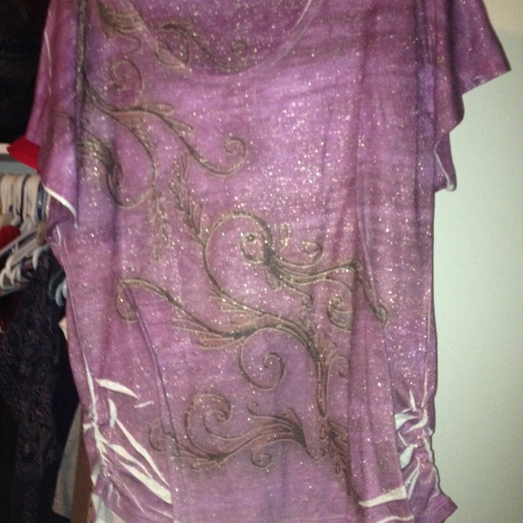 Printed and shimmery shirt