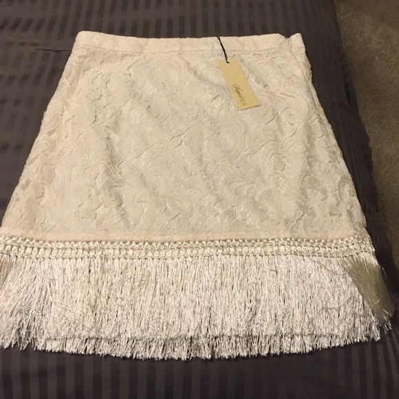 Cream lace skirt