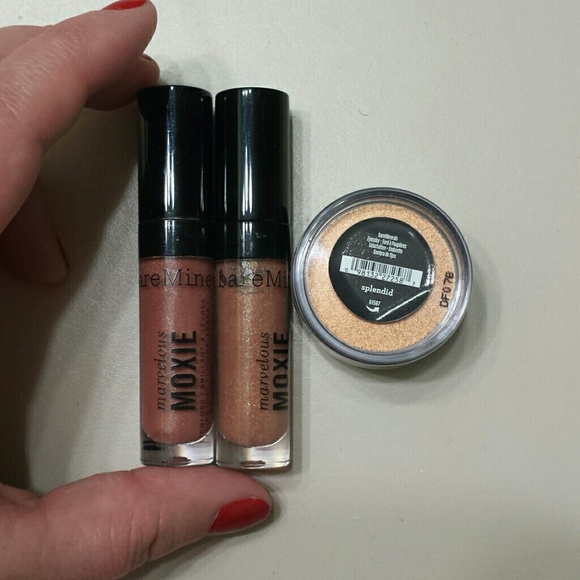 2 Bare Minerals lip glosses, 1 eyeshadow. NEW!