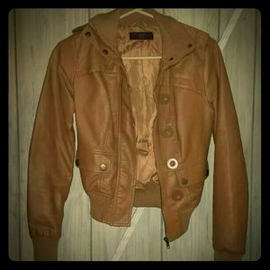 Tan leather jacket