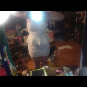 White strapless party dress