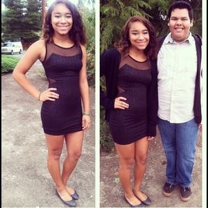 Black cheetah print peekaboo dress!