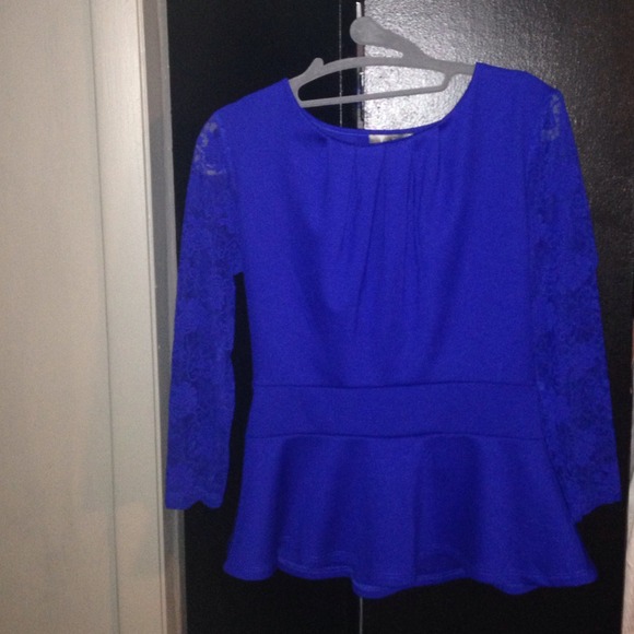 Neiman Marcus Royal blue peplum top