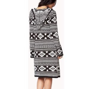 Aztec hooded maxi cardigan