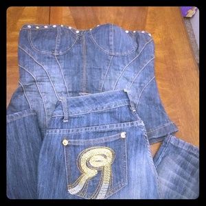 Roca WearJean halter top w/ jeans to match