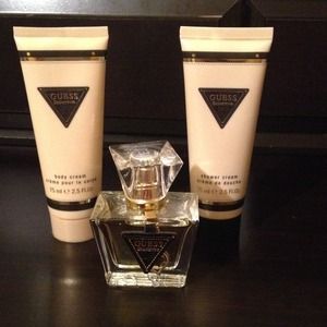 Perfume, body lotion and shower cream