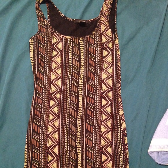 Forever 21 green tribal like dress - Picture 2 of 2