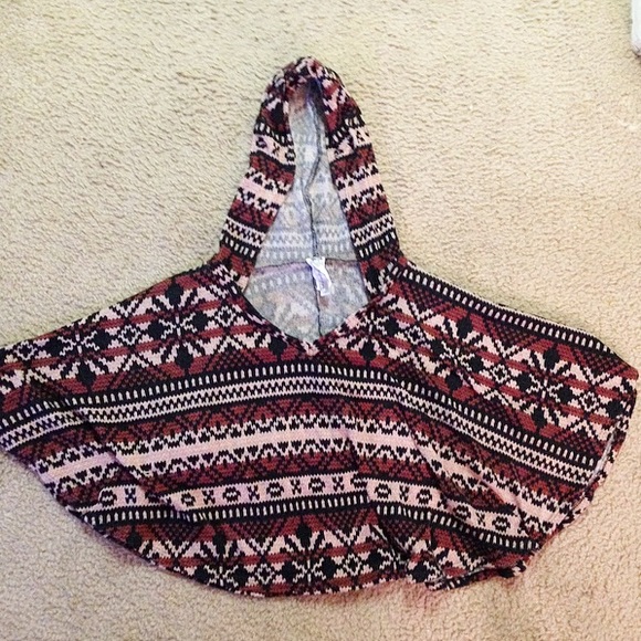 1970's poncho with Indian patterns
