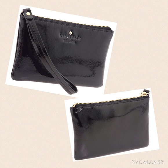 Kate Spade Black Patent Leather Wristlet