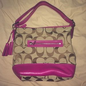Pink And Beige Coach Purse