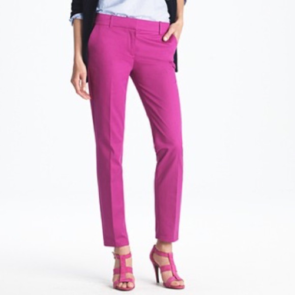 Fuchsia J. Crew Café Capris