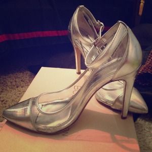 BCBGeneration silver transparent heels