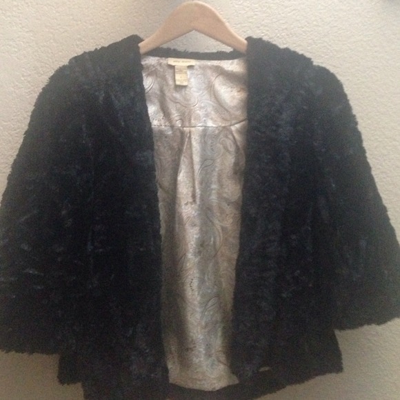 Ella Moss black faux fur cropped jacket - Picture 1 of 3