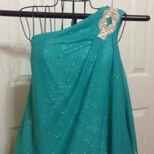 Gorgeous Seafoam Glitter Formal Dress