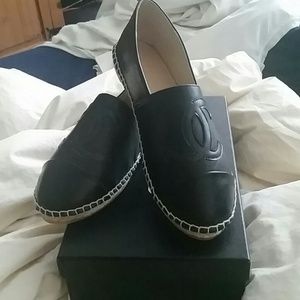 Chanel black real leather