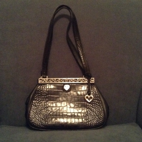 Vintage Brighton black croc satchel shoulder bag