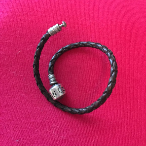 Alpha M charm & leather bracelet