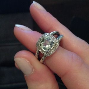 David Yurman Petite Albion Ring Prasiolite Sz 7