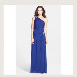 Blue evening gown & matching earrings!