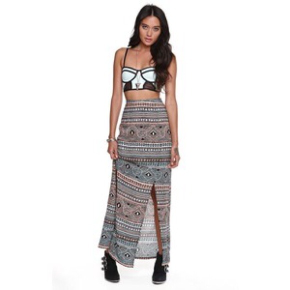 Kendall & Kylie Double Slit Maxi Skirt