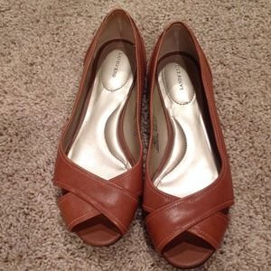Lands End leather flats