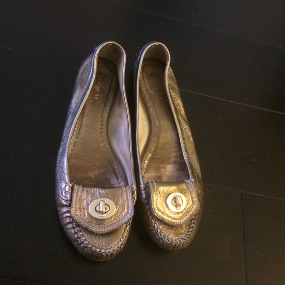 Coach gold flats