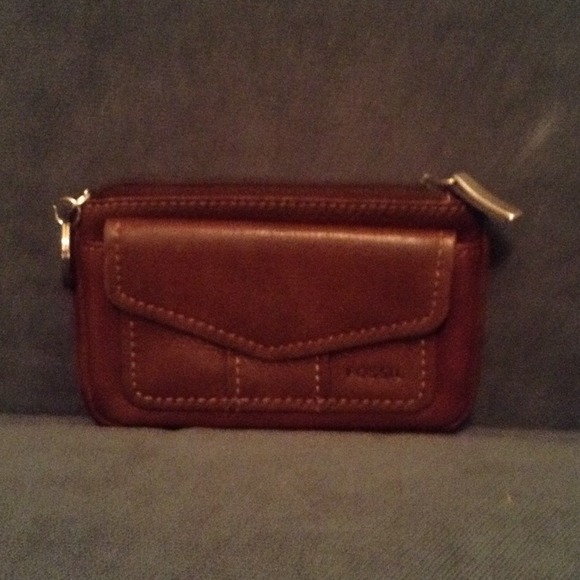 Fossil tobacco brown zip ID