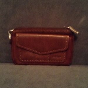 Fossil tobacco brown zip ID