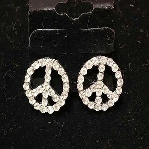 Earrings Peace Boho Bling Hippie Studs