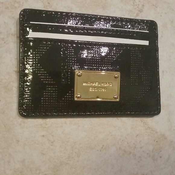 Michael Kors Brand New Black Patent Card Holder