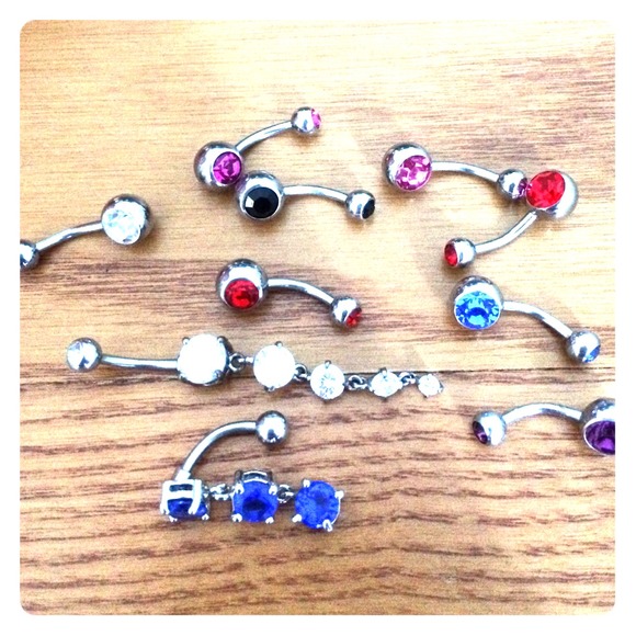 Lot of 10 navel belly button rings