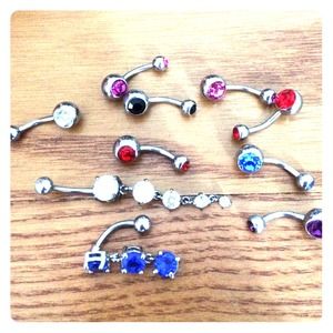 Lot of 10 navel belly button rings
