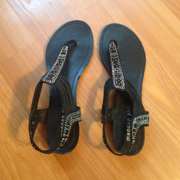 black strappy sandals with gems