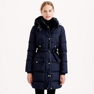 Jcrew Long belted down puffer