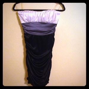 Silky black white and grey dress