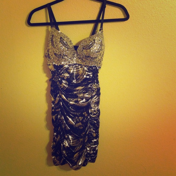 Black and silver sparkly dress
