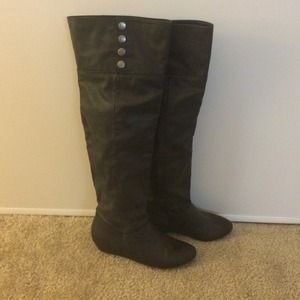Over the knee black boots