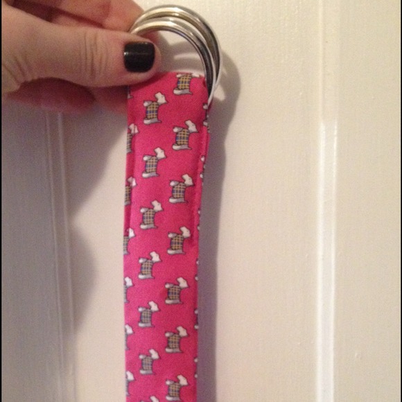 Jcrew silk d ring belt size M/L NWT terrier print